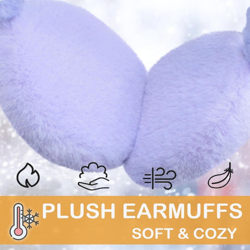 FYBW Ear Muffs Gloves Set for Kids, Winter Adjustable Sequins Warm Earmuffs for Kids Outdoor Cold Weather - Image 4